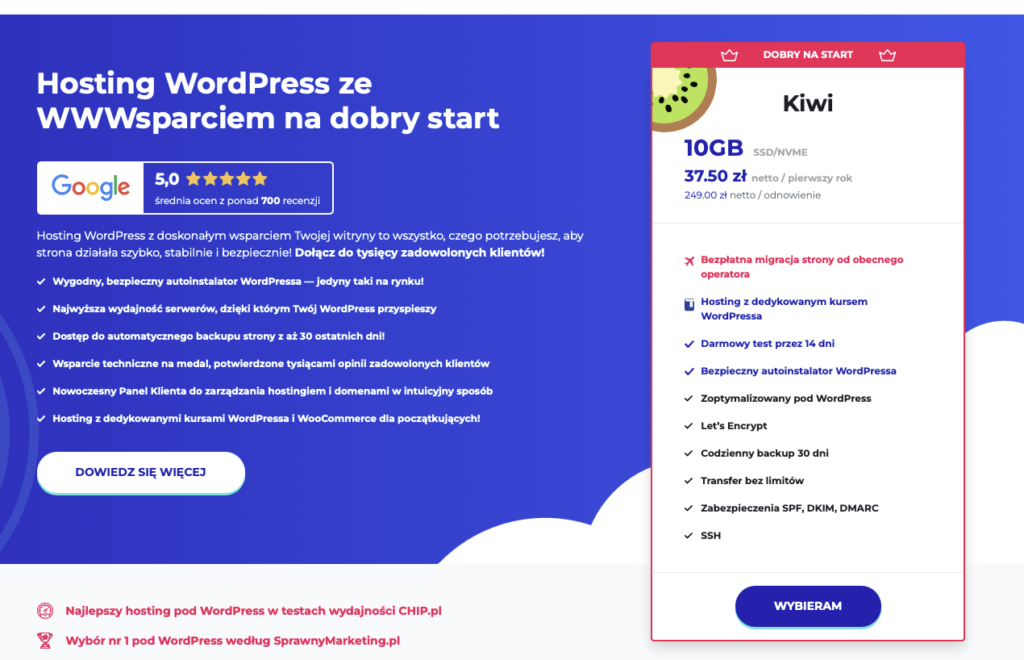 Hosting wordpress oferta LH.pl